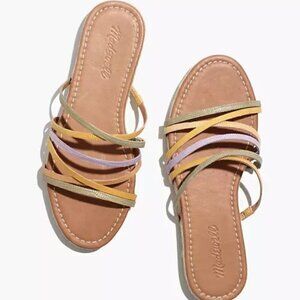 Madewell Kathryn Espadrille Slide Sandal Snake Embossed Leather Size 10
